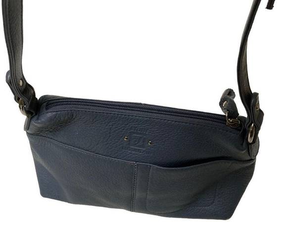 Stone Mountain  blue gray leather, mini shoulder bag