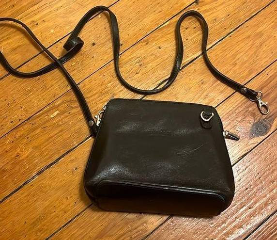 Vera Pelle  | Black Small Crossbody Bag Purse One Size Made In Italy