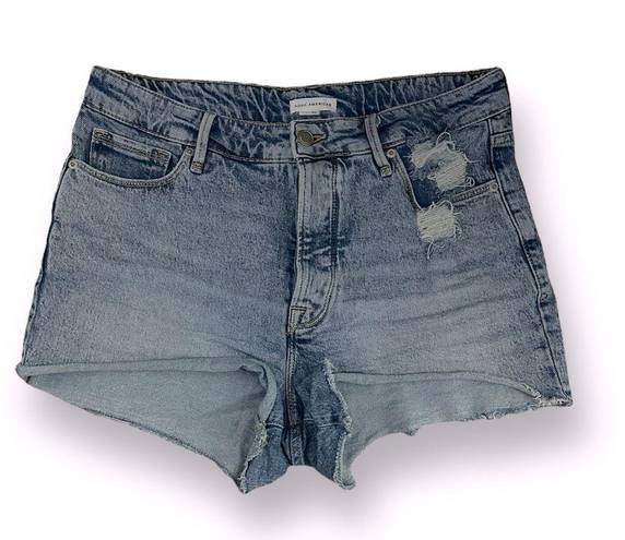 Good American  High Rise 90’s Cut Off Distressed Shorts | 10/30