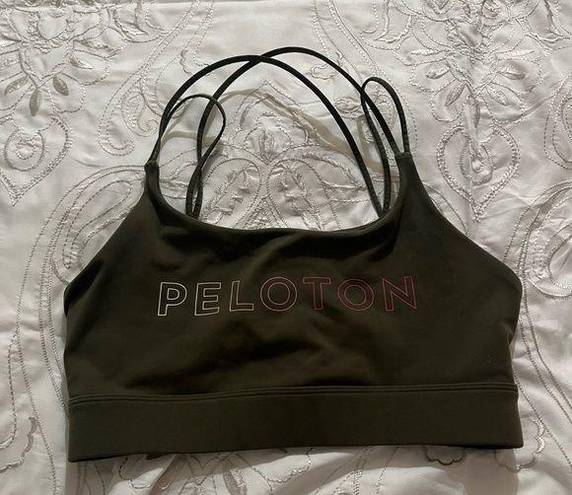 Peloton  army green Strappy sport bra size small