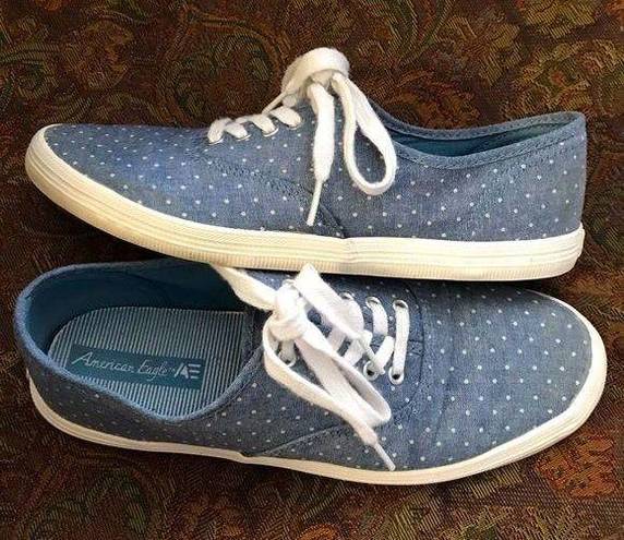 American Eagle Tennis Shoes |  | Chambray Polka dot | Size 10