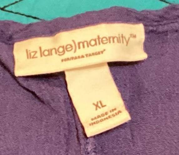 Liz Lange GUC ‎ Maternity long tank purple sz. XL #859