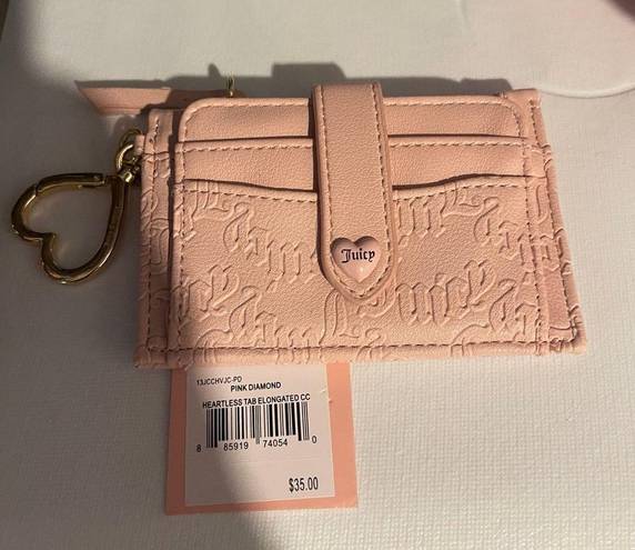 Juicy Couture pink card holder with heart keychain