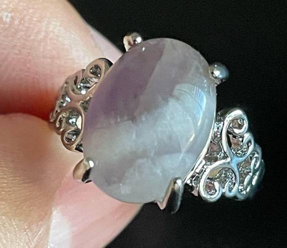 Amethyst Natural purple  S925 silver ring size 7