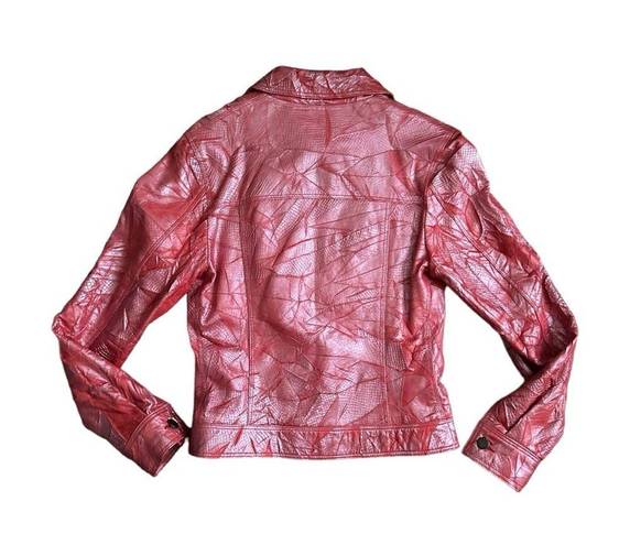 Vera Pelle Vintage  It Collection Red Leather Jacket Size Small