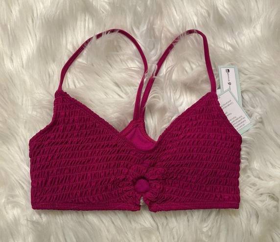 The Bikini Lab  Smocked Bralette Bikini Top Raspberry Pink