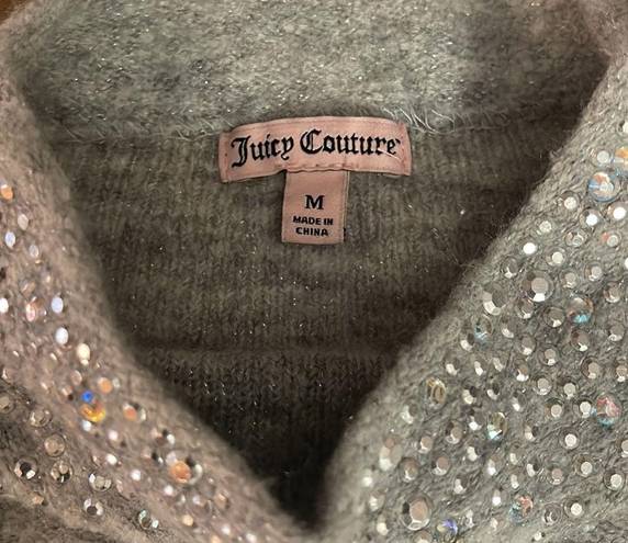 Juicy Couture  Rhinestone gray mock neck sweater