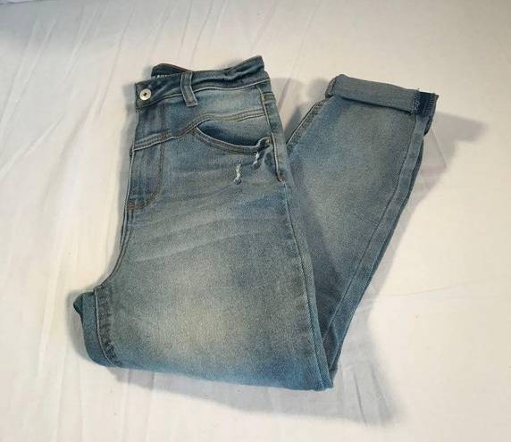 No Bo  High Rise Cropped Distressed Jeans Womens Sz 9 Blue