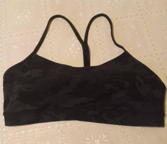 Lululemon  Flow Y Bra *Nulu Incognito Camo Multi Grey (First Release) 12 *no pads