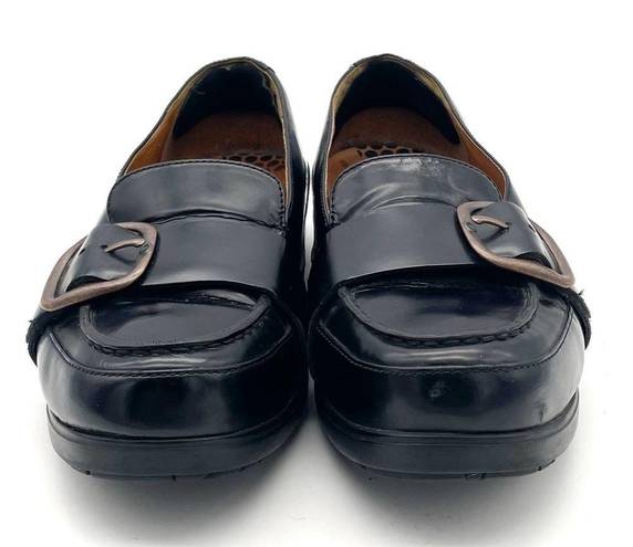 FitFlop  Beau Black Leather Buckle Loafers Comfy Orthopedic Shoes Women’s Size 6