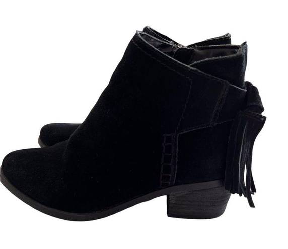 American Eagle  Outfitters Womens 6 Bootie Ankle Suede Leather Black Tassel Shoe