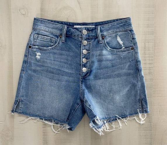 Joe’s Jeans  distressed denim high rise stretch jean denim shorts 26