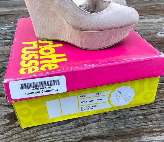 Charlotte Russe Taupe Suede Wedges