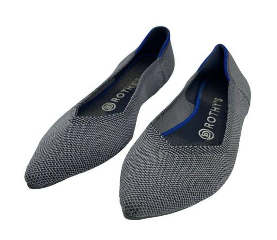 Rothy's  The Point Womens 8.5 Cloud Grey Birdseye Flats Comfort Washable