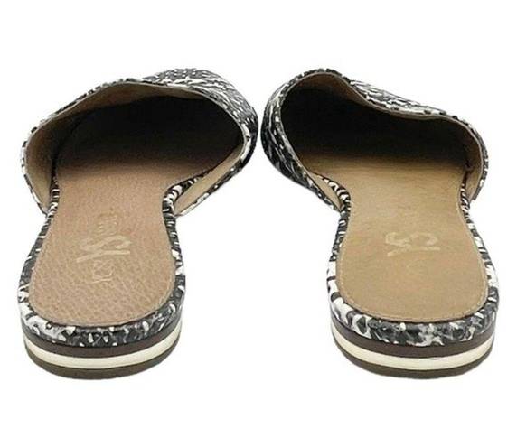 Parker Yosi Samra  Mules Gray Snake Embossed Leather Open Back Flats Women’s Sz 7