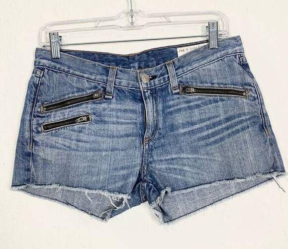 Rag and Bone  Light Wash Low Rise Zipper Denim Short