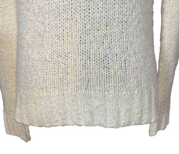 Energie  Cream V-Neck Knit Pullover Sweater Women Sz M