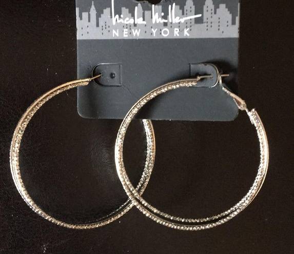 Nicole Miller New  Silver Triple Hoops