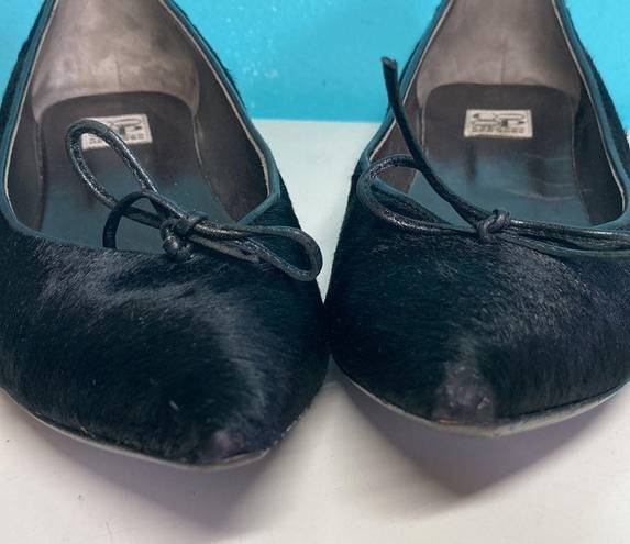 Barney’s New York  COOP Black Fur Flats size 38.5 / US Size 8