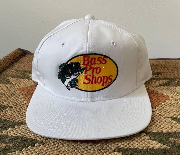 Vintage 90's White Bass Pro Shop SnapBack Trucker Hat Sz O/S