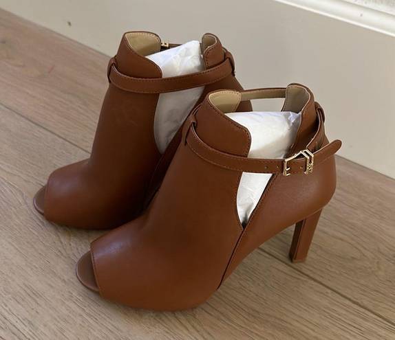 Michael Kors  Brown Lawson Open Toe Bootie NEW Size 10M