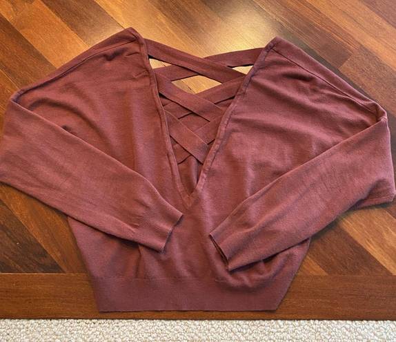 Dry Goods Burgundy Open Back Long Sleeve