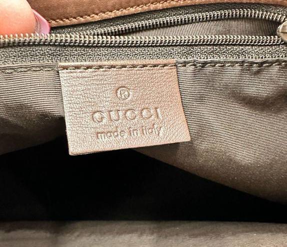 Gucci 
Monogram Medium Bucket Tote Dark Brown