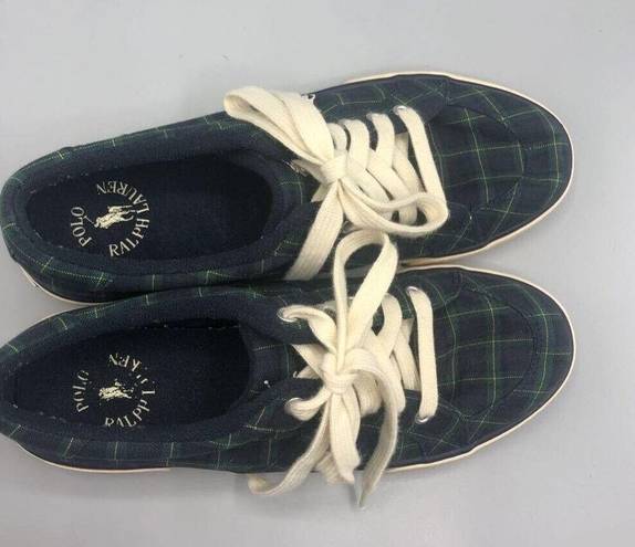 Polo  Ralph Lauren Womens Harold Sneakers Shoes 91183 Casual Plaid Preppy 6M