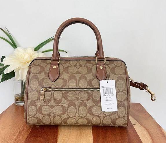 Coach NWT  Rowan Satchel In Signature Canvas