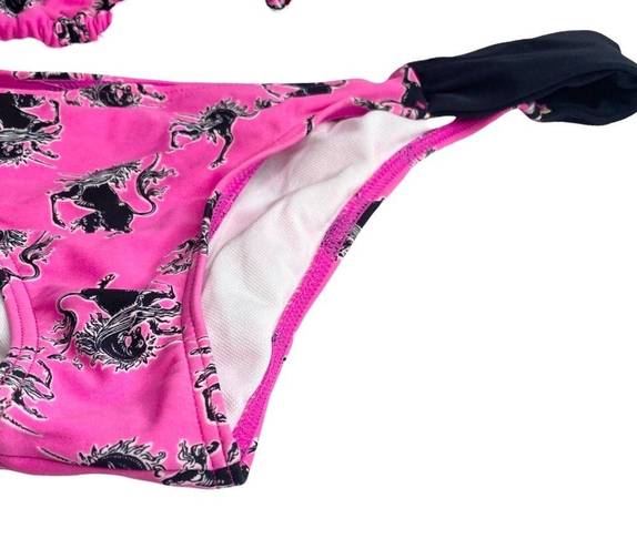 Joe Boxer new  ☼ Unicorn Print 2 Piece String Bikini Set ☼ Hot Pink ☼ Size XS