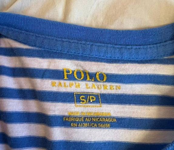 Polo NWOT  Ralph Lauren Blue & White Striped Cotton T-Shirt Size Small