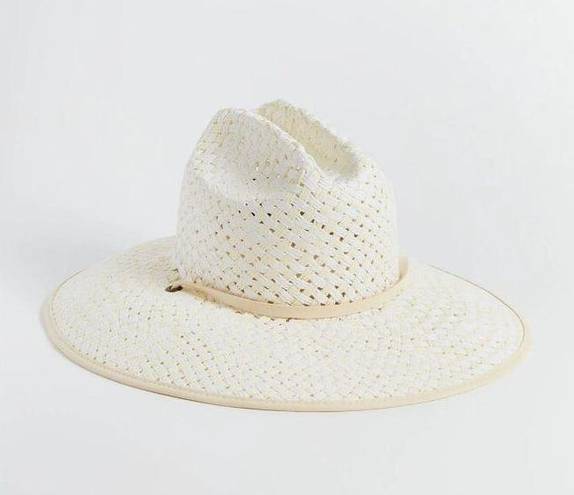 Lele Sadoughi  Straw Checkered Hat in White Washed New as-is Womens Western