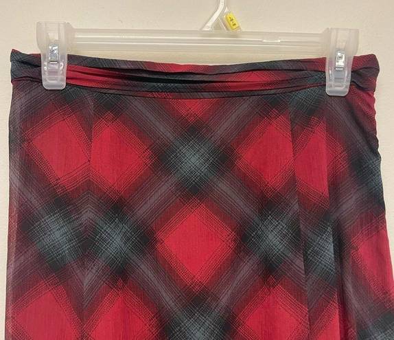 Kimchi Blue  Women's Plaid Red Long Skirt High Waist