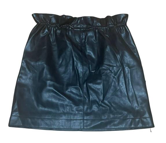 H&M Paper Bag Waist Vegan Leather Skirt