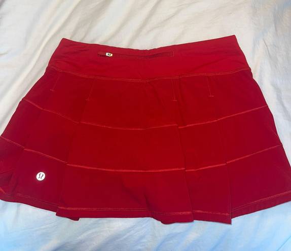 Lululemon Red Pace Rival Skirt Reg 4