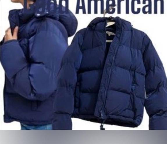 Good American NWT  Puffer Jacket Navy Blue Size XS