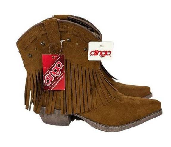 Dingo  Cassidy Rust Fringe Studded Western Boots Size 7.5