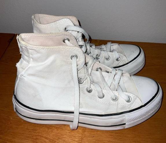 Converse White Chuck Taylor All Star Platform Canvas High Top