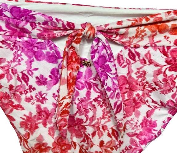 PilyQ  Azalea Floral High Waist Bikini Bottoms Pink Size Medium
