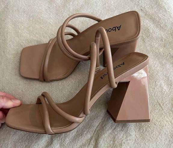 Abound 🎉 Austyn Tubular Strappy Block Heeled Sandal Tan Mocha Size 6 NEW