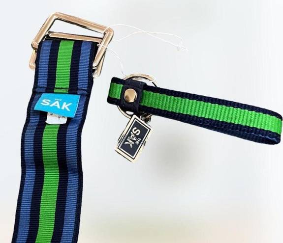 The Sak NWOT  "missy" striped blue, navy, green, and silver belt OS