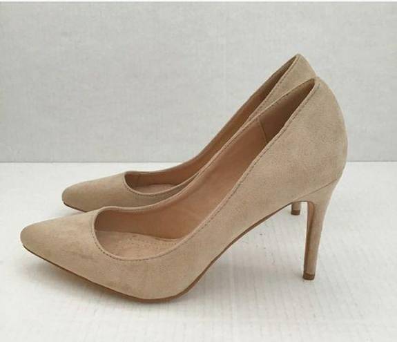 Bella Marie  Light Taupe Suede Pointy High Heel