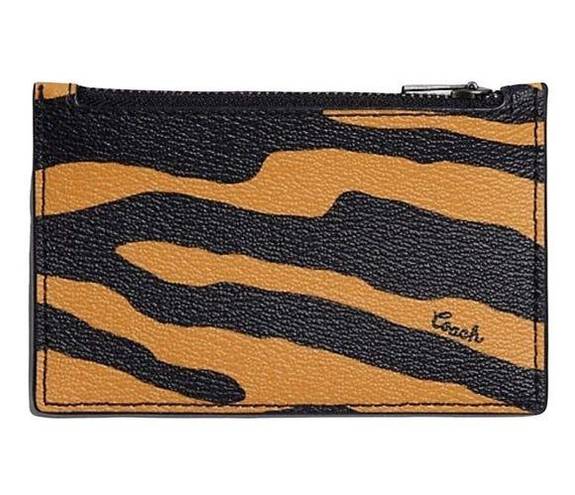 Coach Zip Card Case With Tiger Print