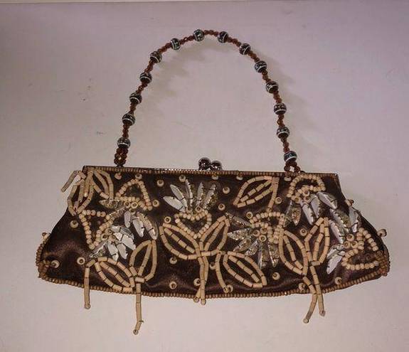 Chateau  Evening Bag with Shells & Wooden Beads