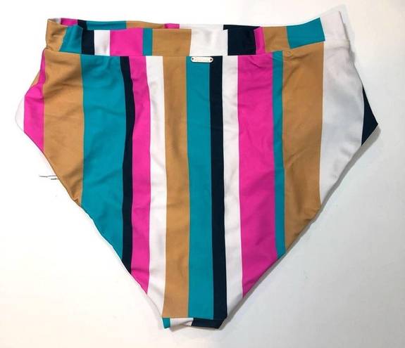 Raisin's  STRIPED High-Waist Bikini Swim Bottom