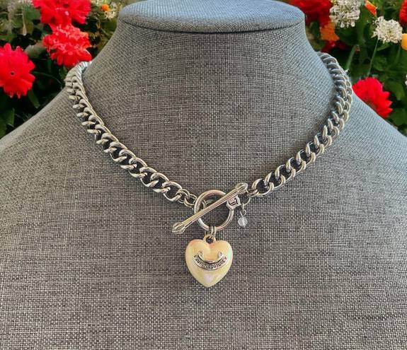  Juicy Couture Silvertone Heart Charm Toggle Bracelet: Clothing,  Shoes & Jewelry