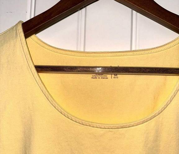 Coldwater Creek  yellow scoop neck lace trim tank top women M