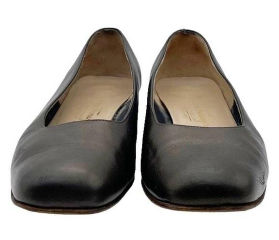 Salvatore Ferragamo  Shoes Bronze Italian Leather Square Toe Flats Women’s Size 9