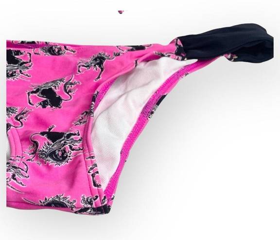 Joe Boxer new  ☼ Unicorn Print 2 Piece String Bikini Set ☼ Hot Pink Black ☼ XS