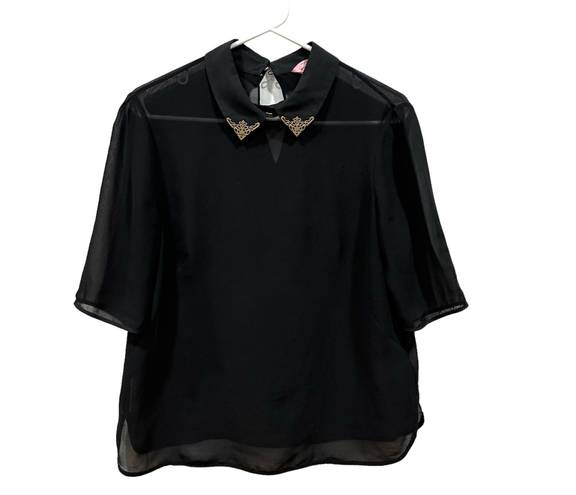 Ted Baker London sheer black blouse  Size 3 (8)